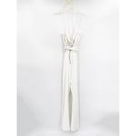 Alice + Olivia  Primrose Cowl Neck Belted Solid White Wide Leg Jumpsuit Size 14 Photo 4