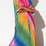 Dressed in Lala So Far So Good Oversized Plissé Dress in Prismatic Rainbow XL Photo 0