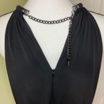 Jessica Simpson  Black Halter Blouson Dress with Silver Necklace Detail 6 Photo 0