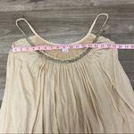 Vera Wang  Beaded Flowy Pleated Dress Tan 2 Photo 3