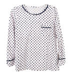 Kate Spade Light Pink Black Polka Dot Pajama Top Sz S Photo 5