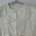Gunne Sax Ivory Button Front Floral Lace Puff Sleeve Blazer Vintage *TINY FLAW Photo 7
