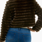Nina Leonard  Faux Fur Long Sleeve Bolero Jacket Photo 1