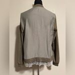LOGO By Lori Goldstein EUC  Gray Front Woven Bomber Jacket size 10 Photo 3