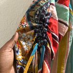 John Mark Stunning  hippie hobo indie boho Multicolored colorful striped patchwork button up down shirt drawstring sleeves Photo 2