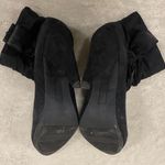 Mossimo Target Black Faux Suede Side Zip Up Heel Booties with Bow Women's Sz 7.5 Photo 4