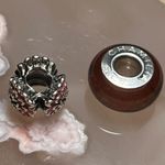 Chamilia Pink Blooming Zinnia Flower & Pink Glass Bead Charm Photo 7