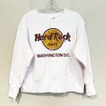 Hard Rock Cafe Hard‎ Rock Cafe Washington DC Sequin Sweatshirt Women's Small White Embroidered Photo 0