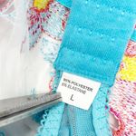 Women Lingerie Coquette Underwired Floral Embroidered Sheer Bra Size L Turquoise Blue Size L Photo 5