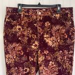 Seven7  High Rise Skinny Corduroy Pants Dark‎ Floral Print Fall Women's Size 18 Photo 1