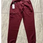 FIGS  Scrub Pants Womens S Maternity Dark Red Zamora High Waisted Jogger Cargo Photo 0