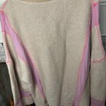 Urban Outfitters  Cream and Pink V-Neck Sweater Photo 2
