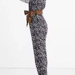 Apiece Apart Floral Puff-Sleeve Navy Blue Jumpsuit 4 Photo 9