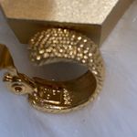 Monet Vintage Signed  Clip On Huggie Hoop Earrings Photo 3