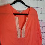 Athleta  MARIANA TUNIC CORAL SUNSET SEQUIN NECKLINE LIGHTWEIGHT XS Photo 2