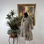 CAbi  Women’s Short Sleeve Floral Ruffle Peplum Blouse Top Size Small Multicolor Photo 4