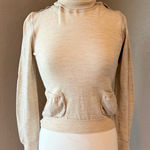 Chloé Beige Wool Turtleneck Sweater Crop Top Small Photo 0