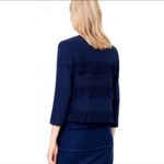 Mango Navy Cropped Fringe Blazer Photo 1
