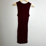 LA Hearts Maroon Bodycon Knot Midi Dress Photo 3