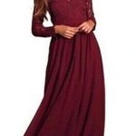 Lulus Awaken My Love Burgundy Long Sleeve Lace Open Back Maxi Dress SIZE M Photo 0