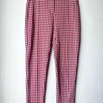 Free People Carnaby Red White Gingham Skinny High Rise Knit Pants 0 Photo 3