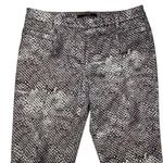 Peserico Luxury Italian Snakeskin Print Cigarette Trouser Pants Size 42 (US 6) Brown Photo 0