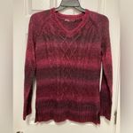 prAna Leisel Plum Gradient Striped Pink Cable Knit Long Sleeve Sweater Photo 1