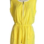 Vintage 70s Yellow Romper Terrycloth Size XL Photo 0