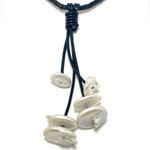 Coin Pearl and Leather Rope Necklace​ genuine pearls artisan made. New. Photo 2