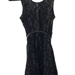 EXPRESS  XS Metallic Floral Lace belted A-line dress shimmer maximalist party Photo 1