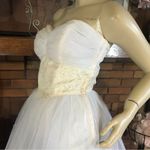 VINTAGE 1950'S CORRINE ORIGINALS WHITE & CREAM TULLE & LACE PARTY DRESS (S) Photo 10