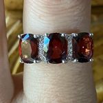 Red Labradorite Sterling Silver Ring Size 7.75 Photo 0