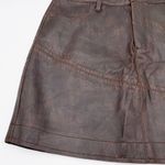 No Boundaries Vintage 90s Y2K  PVC Faux Leather Stitch Detail Brown Mini Skirt Photo 2