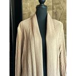 st. john's bay  Womens Cardigan Large Tan Long Open Knit Front Pockets Photo 1