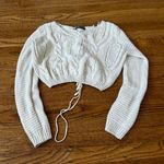 White cropped knit sweater Photo 0