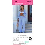 White Fox Boutique White Fox Pants Stripes Wide Leg Aleays About Us Size XS Blue White Photo 4