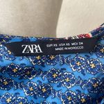 ZARA Cut Out Blue Mosaic Satin Paisley Bohemian Jumpsuit Sz XS Photo 6