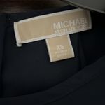 MICHAEL Michael Kors Navy Blue Top with Lace Sleeves and Gold Zipper Size XS EUC Photo 6