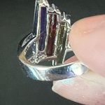 RS Covenant Purple Red Green CZ Ring sz 5 Silver Photo 2