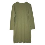 J Jill Dress M Cotton Waffle Knit Olive Green Lagenlook Lounge Relaxed‎ Pockets Size M Photo 4