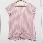 Rails Bretton Peplum Top In Rose Stripe Size Large Photo 3