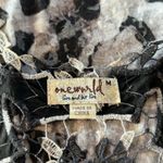 One World  Womens Black & White Crochet Sleeveless Tank Top Medium Photo 5