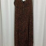 American Eagle Brown Leopard Print Wide Leg Cropped Jumpsuit Sz.M NWT Photo 3
