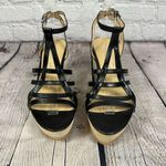 Kenneth Cole Wedge Sandals Black Leather Straps Buckle - Two sizes R8.5 L9 Photo 1