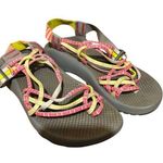 Chacos Chaco ZX3 Pink Yellow Triple Strap Sandals Womens 7 Hiking Slingback Shoes Photo 0