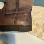 Frye  Gemma Tall Shearling Gray Leather Winter Boots Photo 10