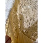 Free People Butter Yellow Elton Mini Dress Crochet Size XL Photo 6