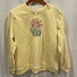 Breckenridge Vintage 80’s cottagecore buttercup yellow mock neck soft sweatshirt floral bling Photo 0