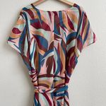 Lane Bryant Multicolor Plus Size Cap-Sleeve Waist Tie Chiffon Midi Dress NEW Photo 10