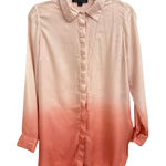 Boston Proper  Blouse Gradient Hombre Color Black Coral Button Down Shirt Size XS Photo 0